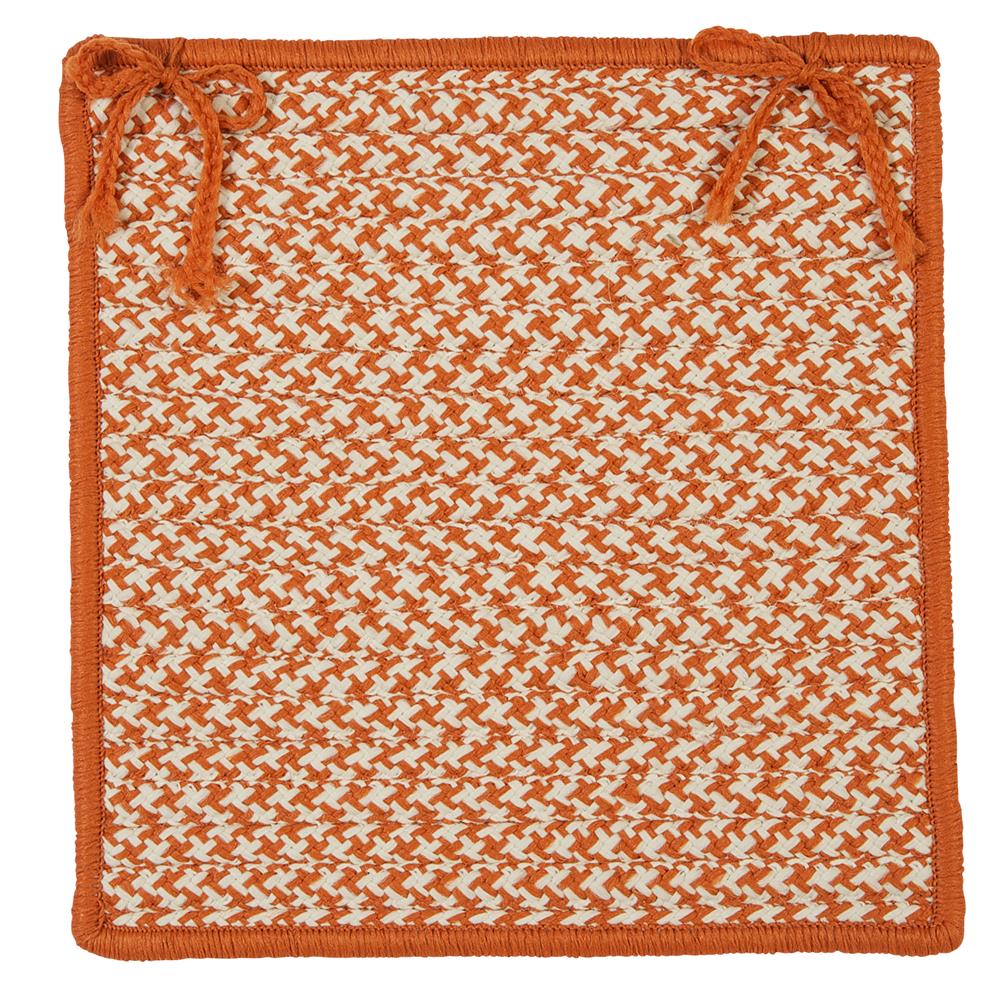 Colonial Mills OT19A015X015S Outdoor Houndstooth Tweed - Orange Chair Pad (set 4)
